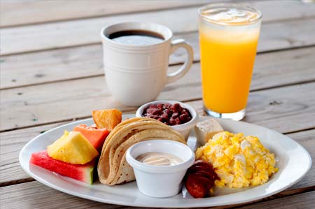 West End Divers Resort Hot Breakfast