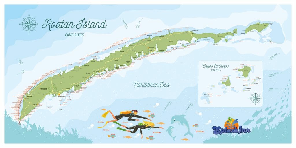 Roatan Dive Sites Map